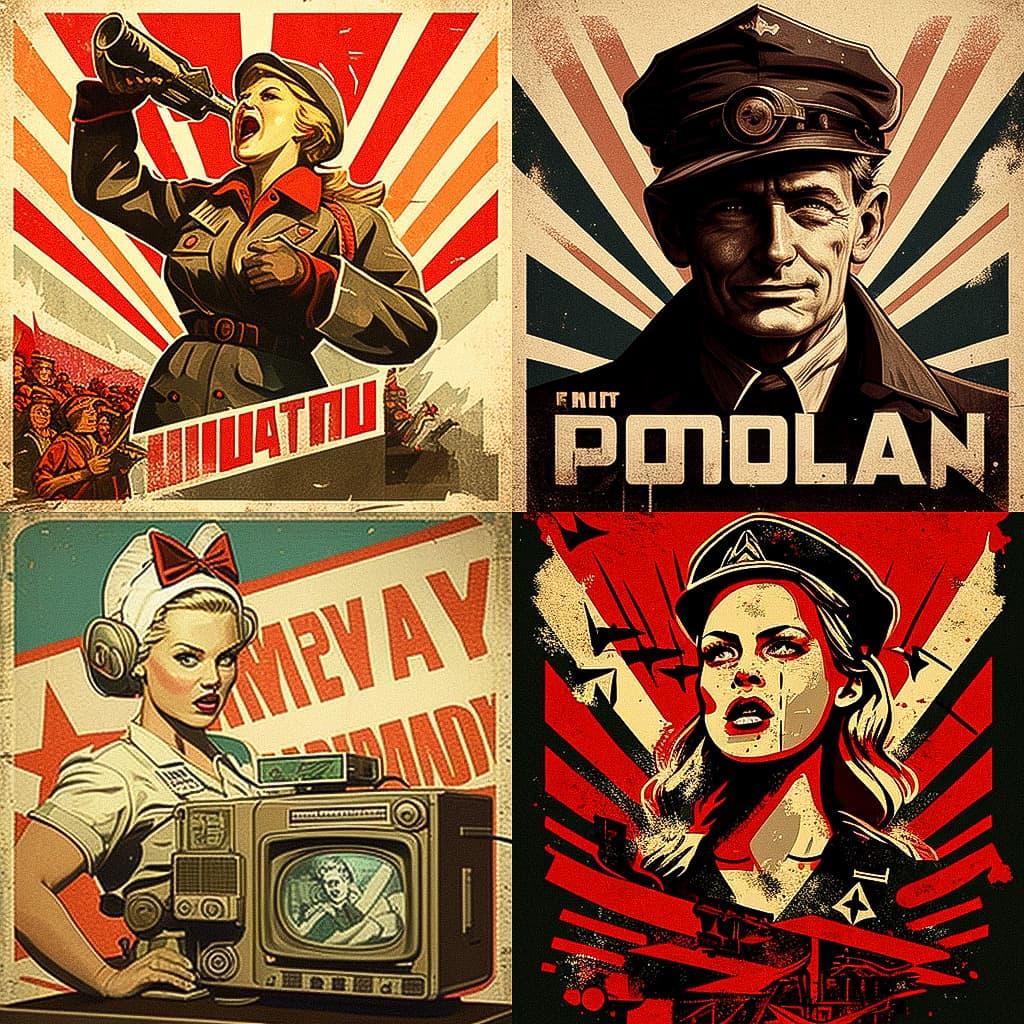 Propaganda art style, Midjourney V4, render 1 of 4