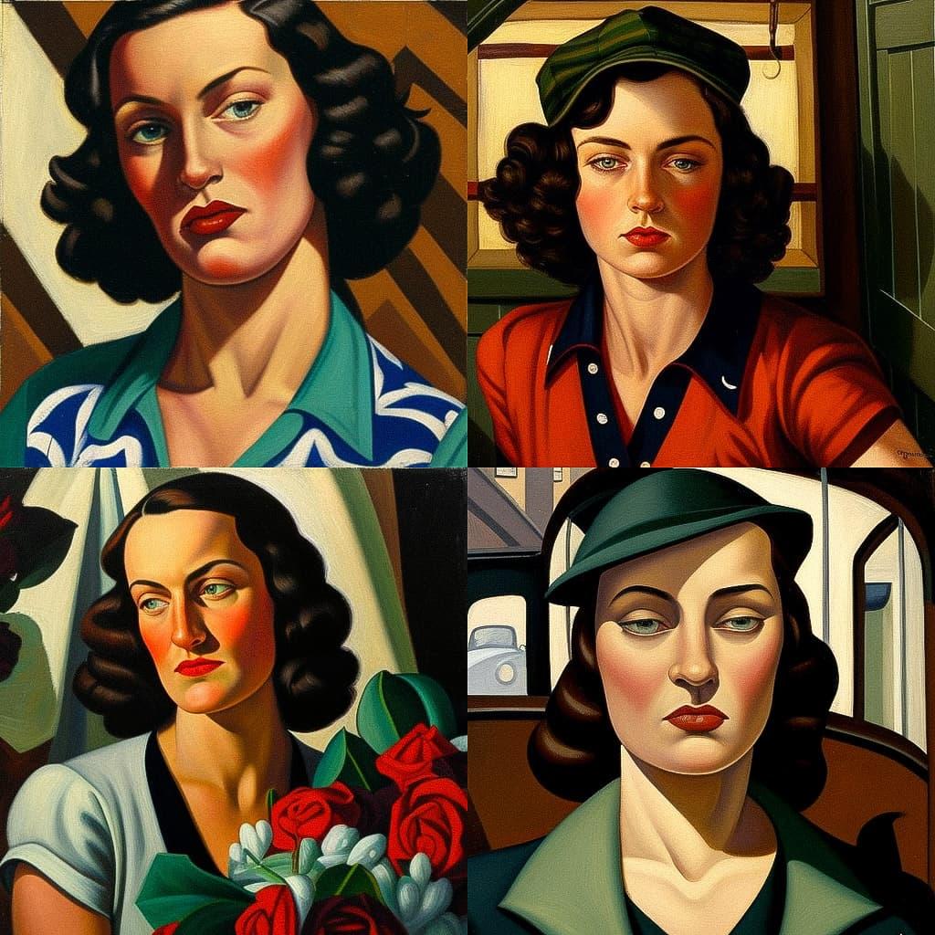 Prudence Heward style, Midjourney V4, render 1 of 4