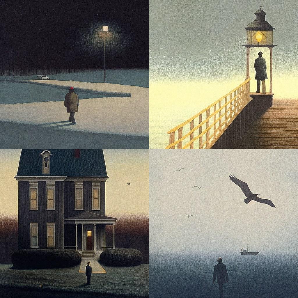 Quint Buchholz style, Midjourney V4, render 1 of 4