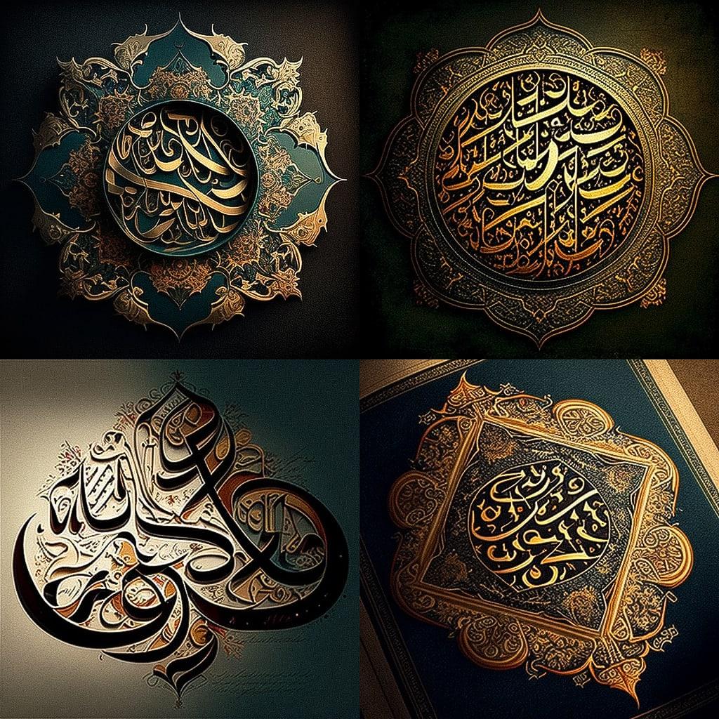 Quranic art style, Midjourney V4, render 1 of 4
