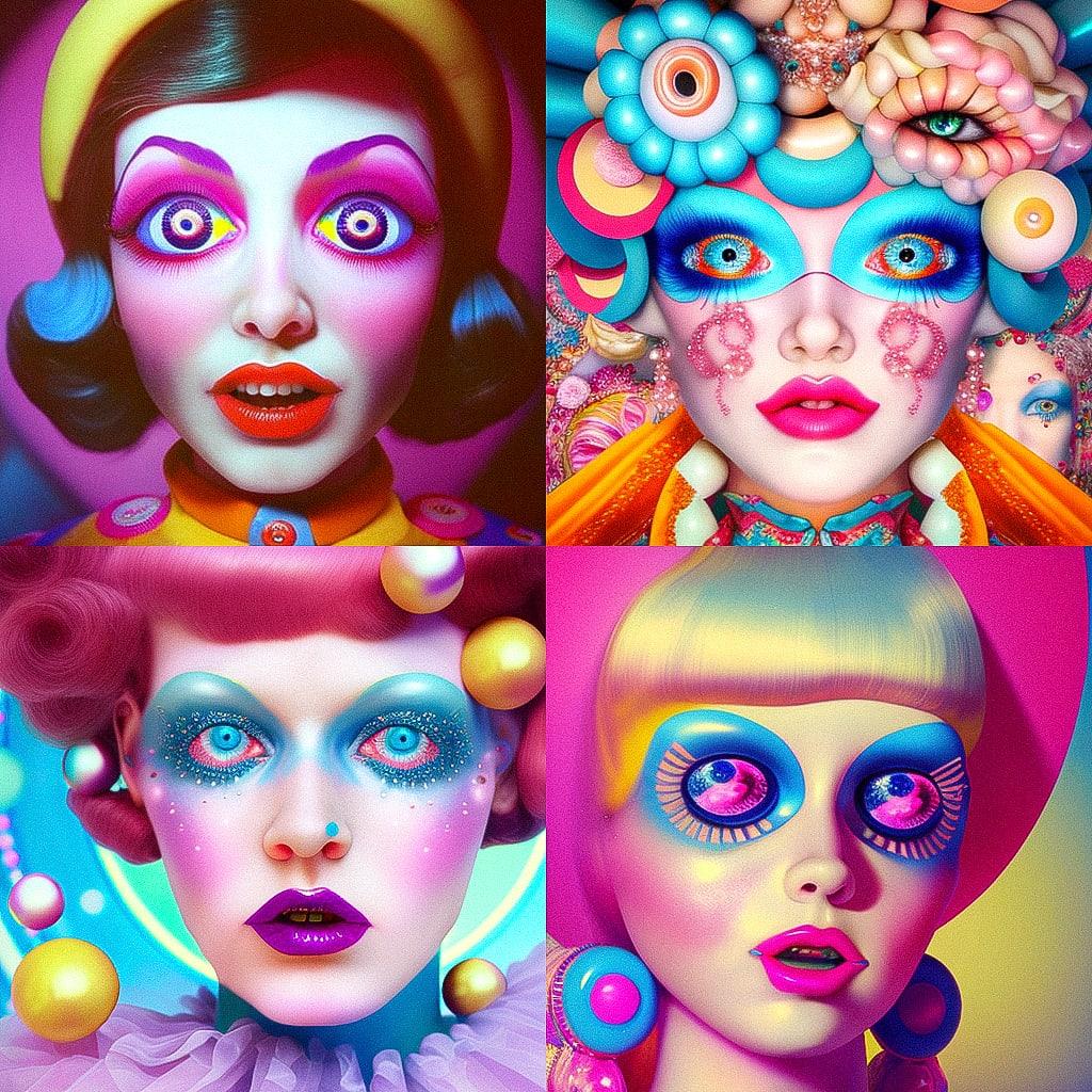 Rachel Maclean style, Midjourney V4, render 1 of 4