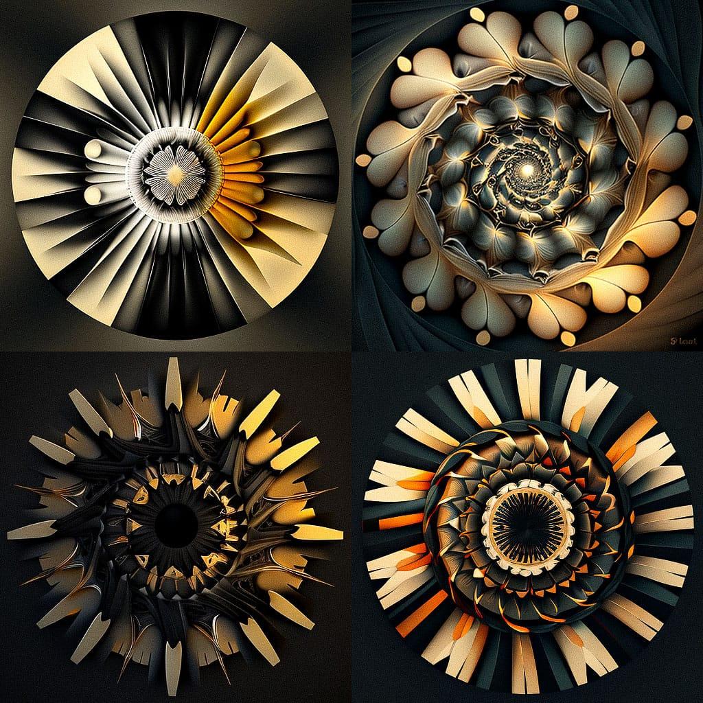 Radial composition style, Midjourney V4, render 1 of 4