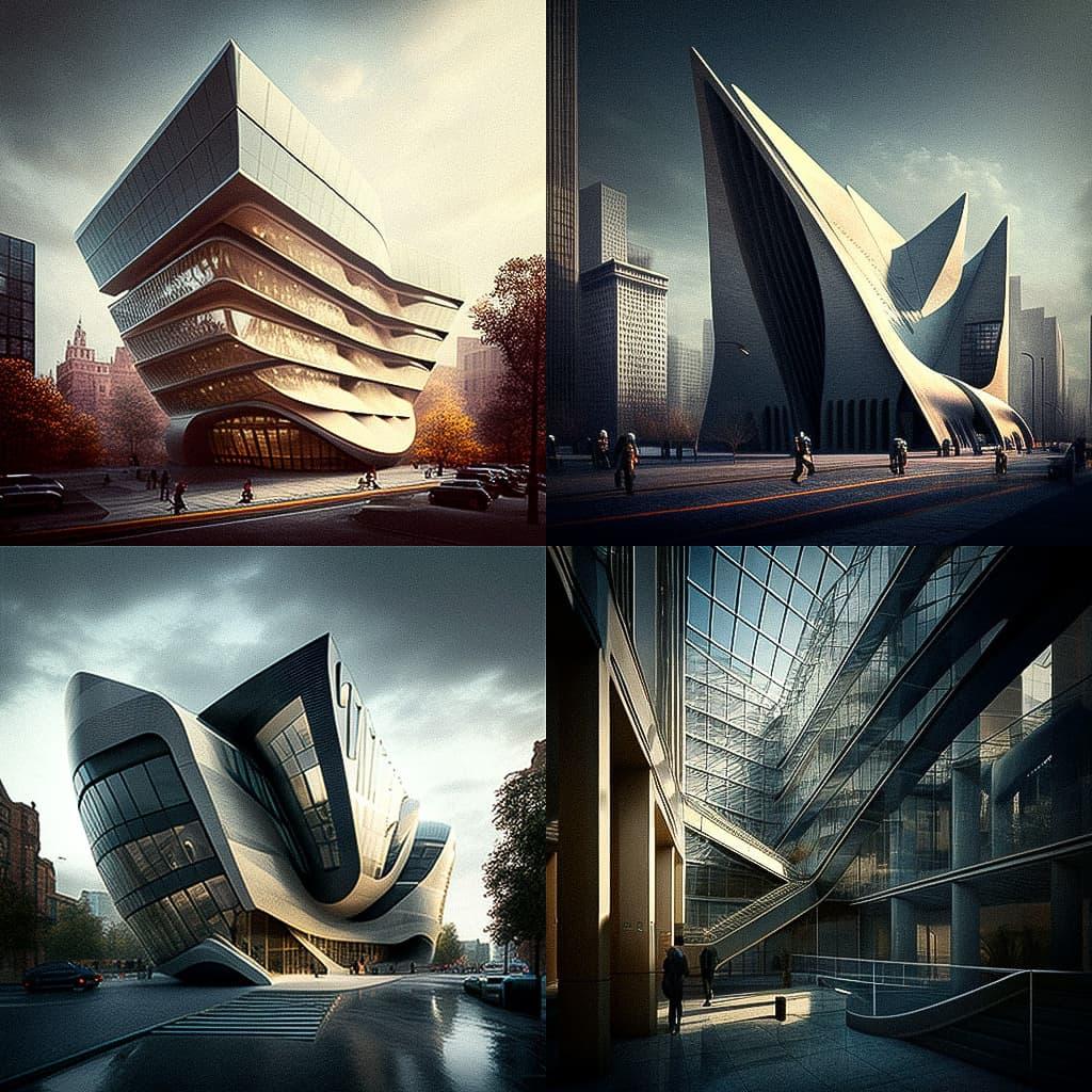 Rafael Vinoly style, Midjourney V4, render 1 of 4