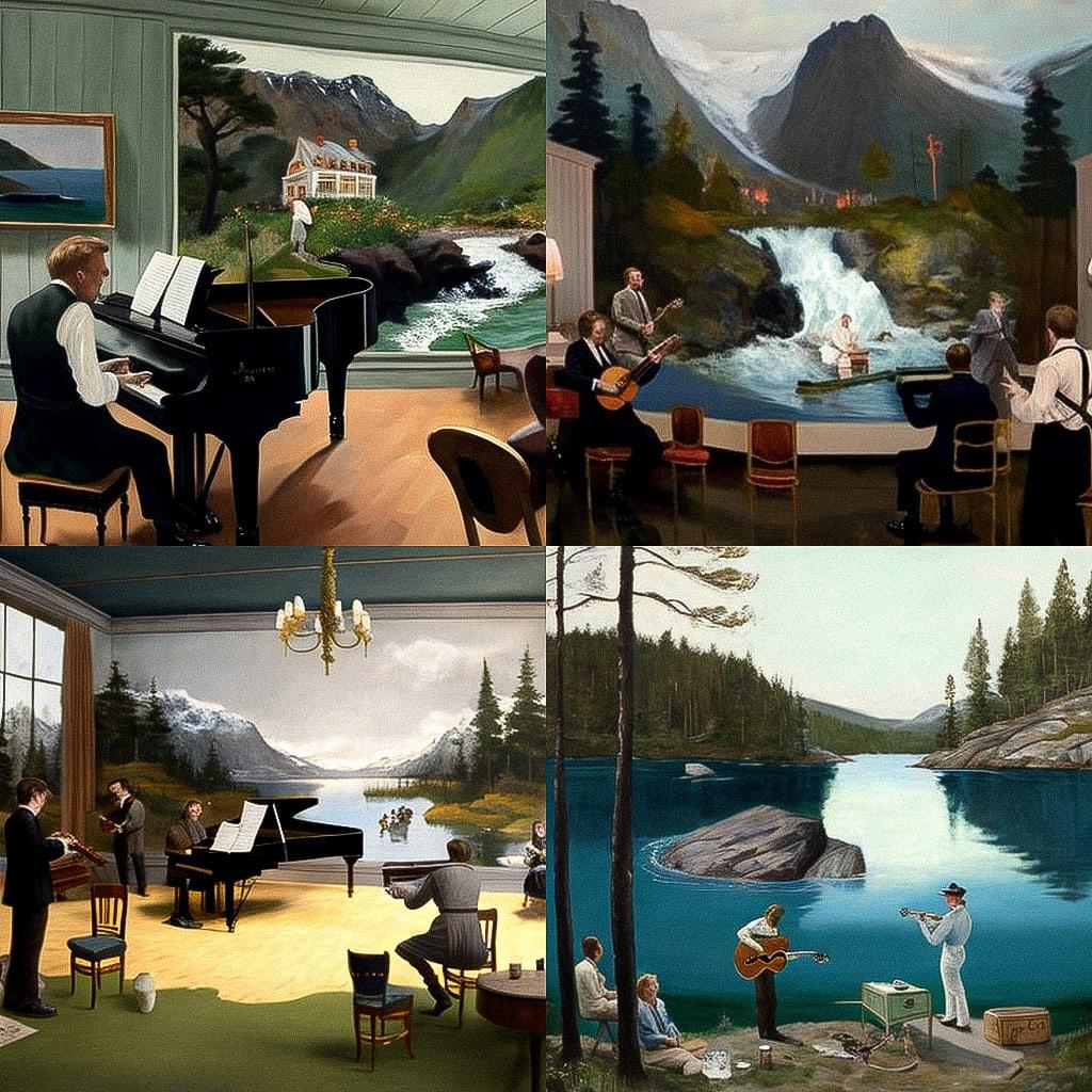 Ragnar Kjartansson style, Midjourney V4, render 1 of 4