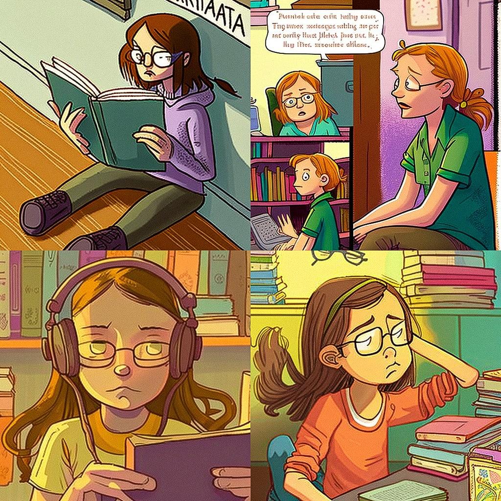 Raina Telgemeier style, Midjourney V4, render 1 of 4