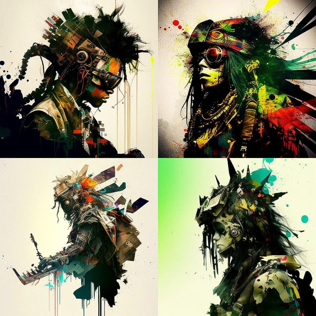 Rammellzee style, Midjourney V4, render 1 of 4