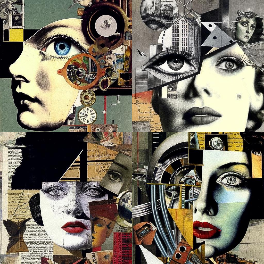 Raoul Hausmann style, Midjourney V4, render 1 of 4