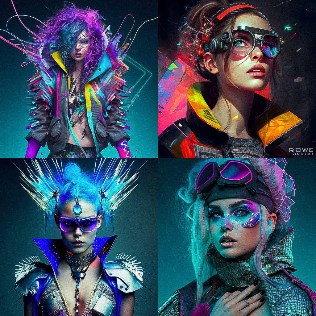 Rave fashion style, Midjourney V4, render 1 of 4