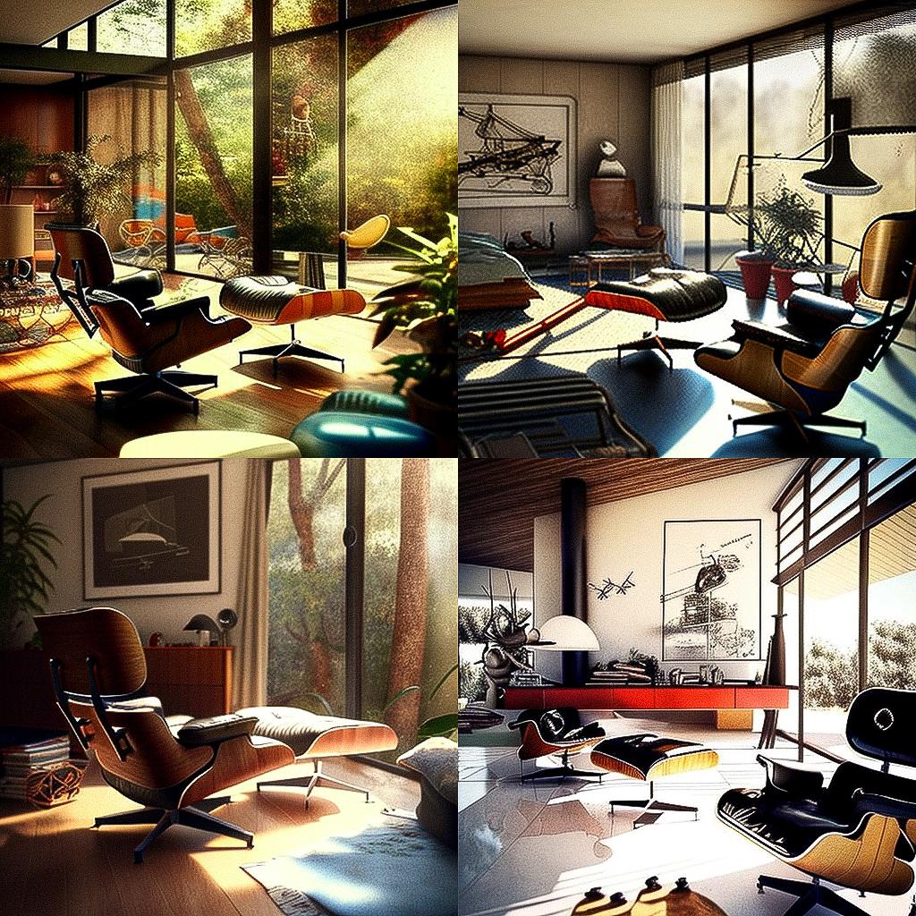 Ray Eames style, Midjourney V4, render 1 of 4