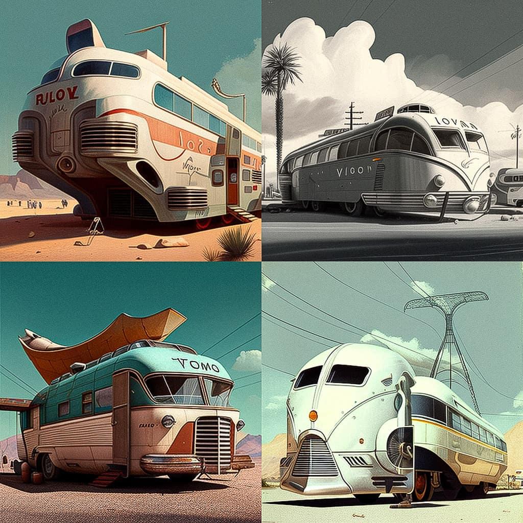 Raymond Loewy style, Midjourney V4, render 1 of 4