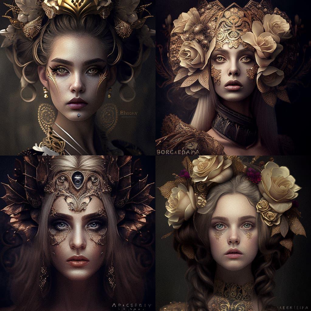 Rebeca Saray style, Midjourney V4, render 1 of 4