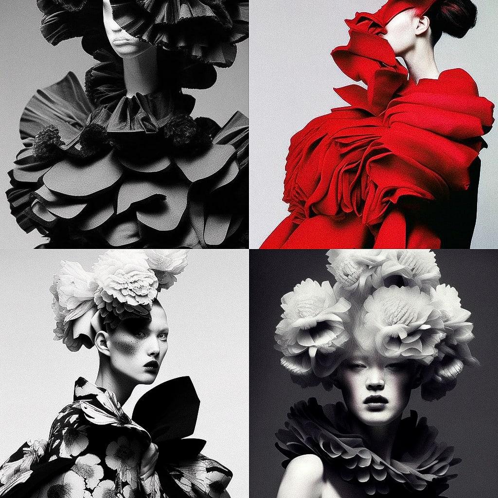 Rei Kawakubo style, Midjourney V4, render 1 of 4