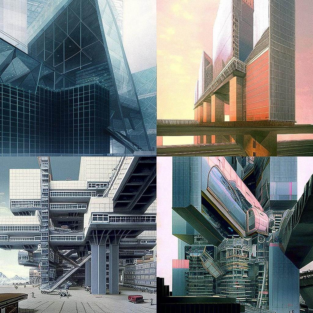 Rem Koolhaas style, Midjourney V4, render 1 of 4