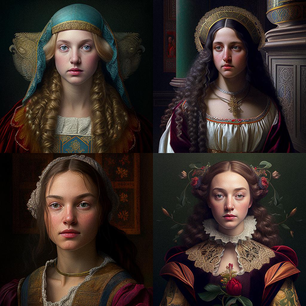 Renaissance style, Midjourney V4, render 1 of 4