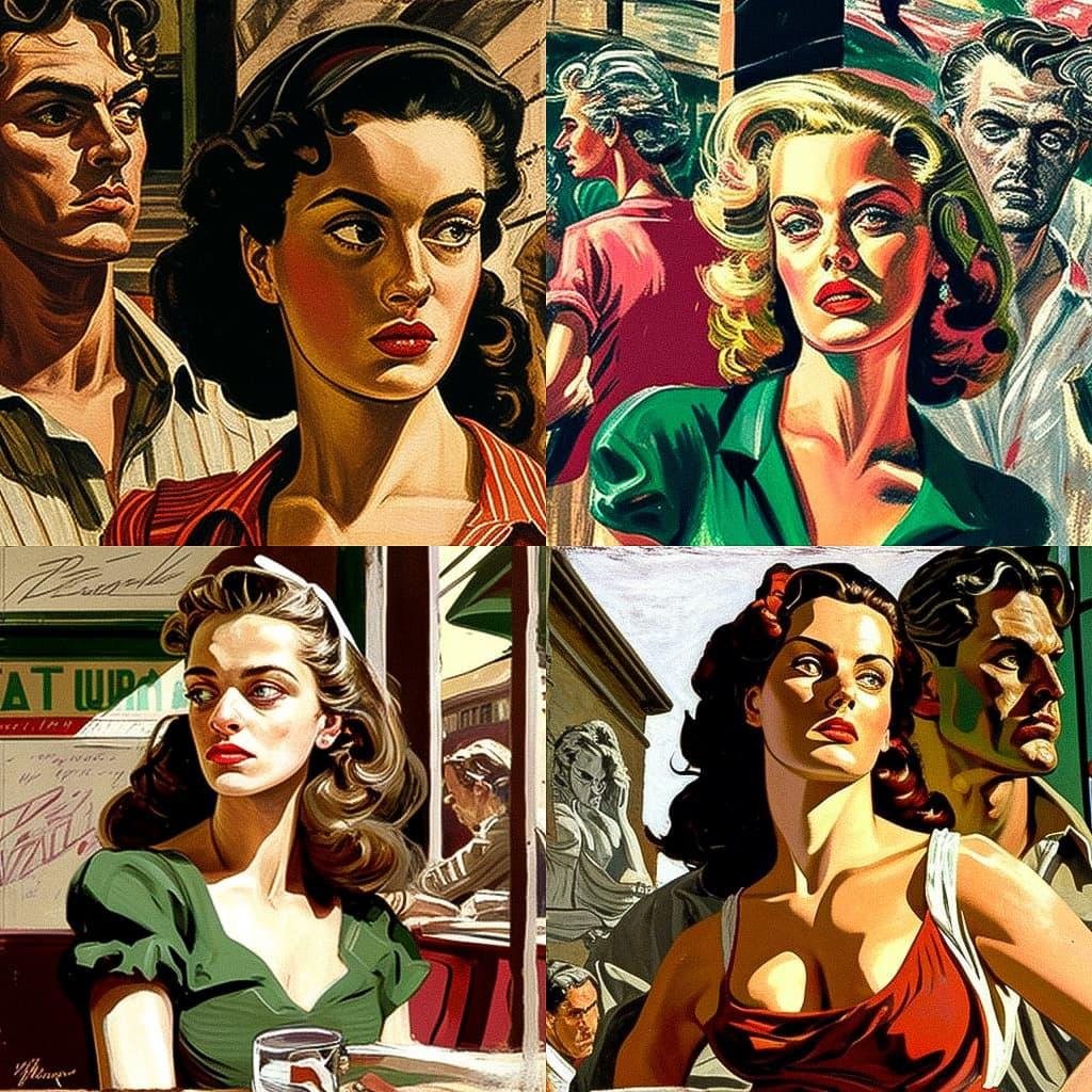 Renato Guttuso style, Midjourney V4, render 1 of 4
