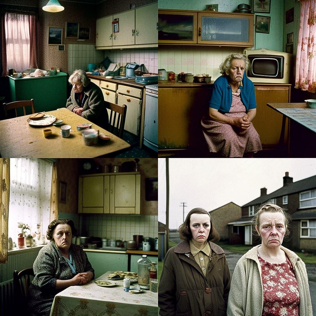 Richard Billingham style, Midjourney V4, render 1 of 4