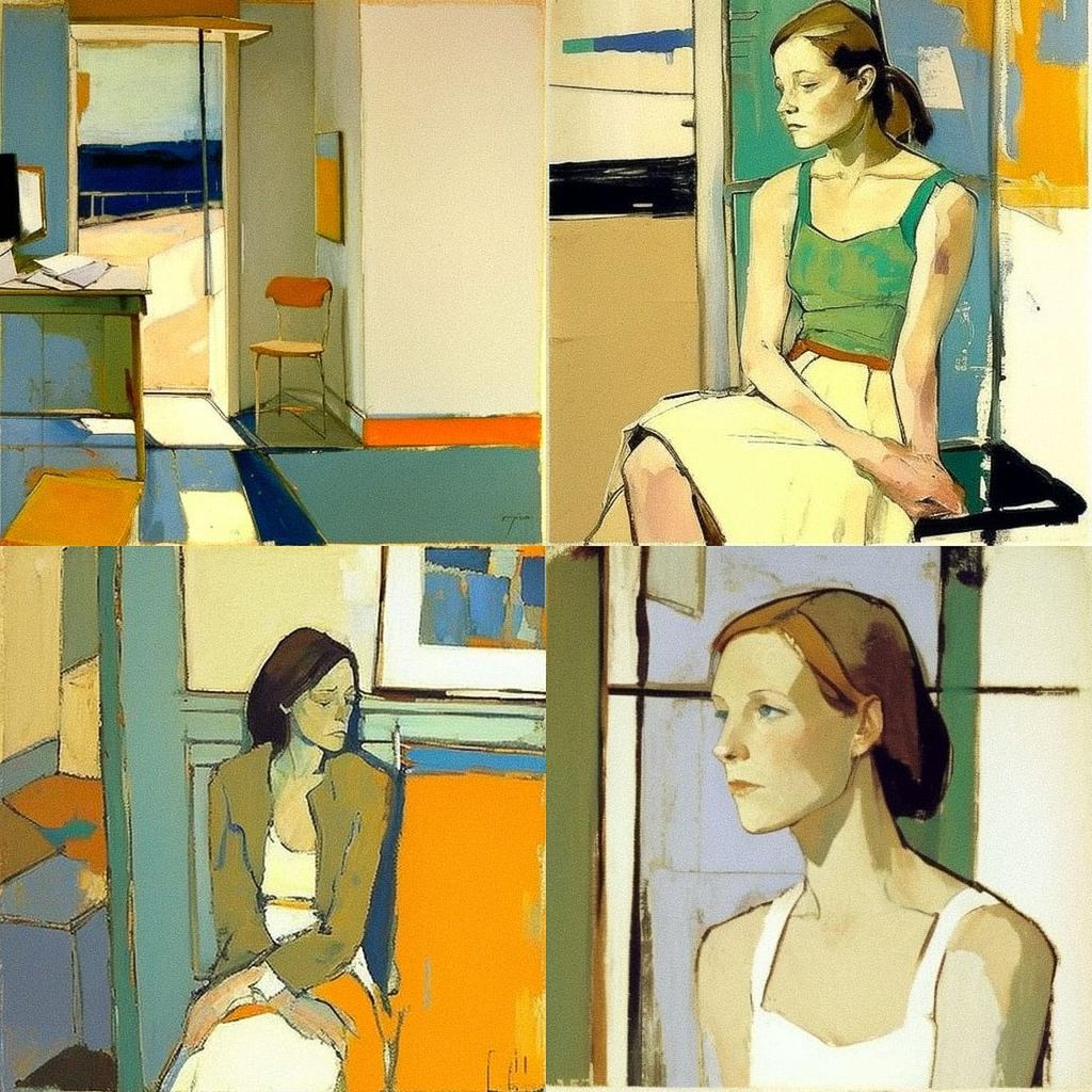 Richard Diebenkorn style, Midjourney V4, render 1 of 4