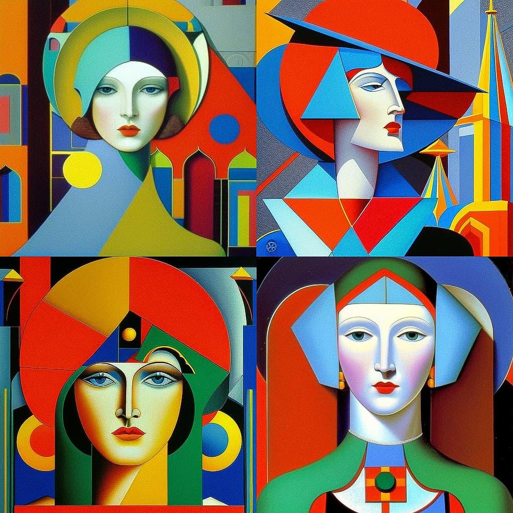 Richard Lindner style, Midjourney V4, render 1 of 4