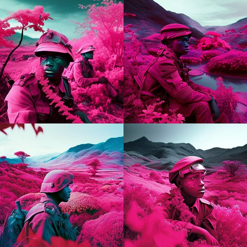 Richard Mosse style, Midjourney V4, render 1 of 4