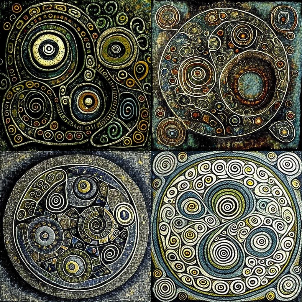 Richard Pousette-Dart style, Midjourney V4, render 1 of 4