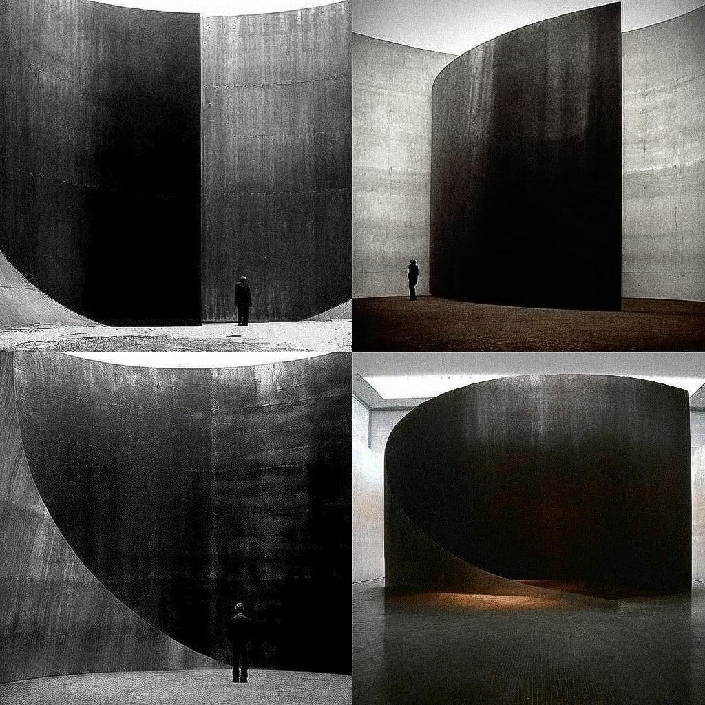 Richard Serra style, Midjourney V4, render 1 of 4