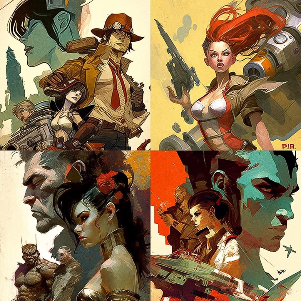 Rick Remender style, Midjourney V4, render 1 of 4