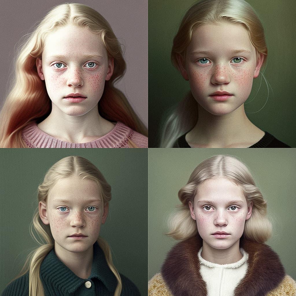Rineke Dijkstra style, Midjourney V4, render 1 of 4