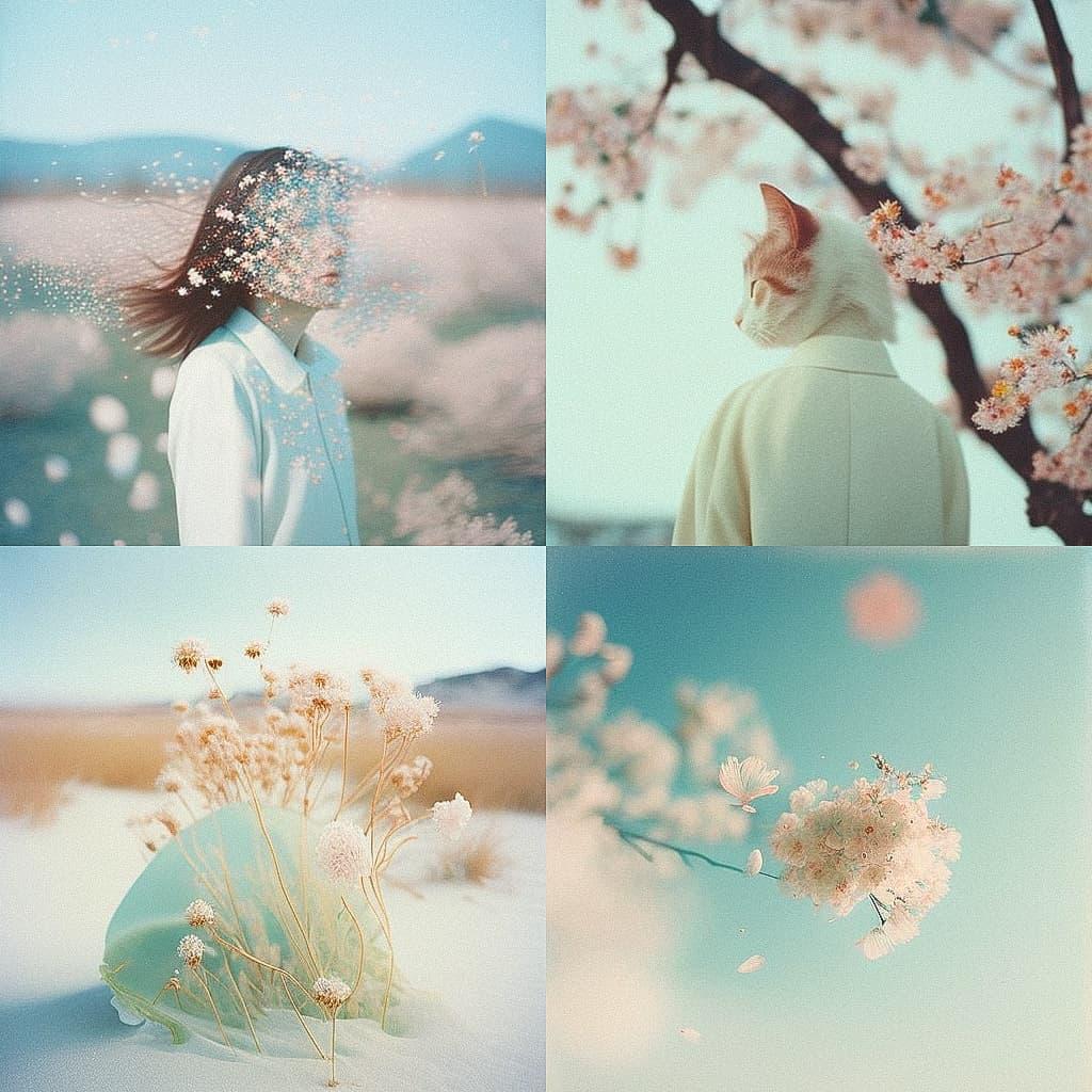 Rinko Kawauchi style, Midjourney V4, render 1 of 4