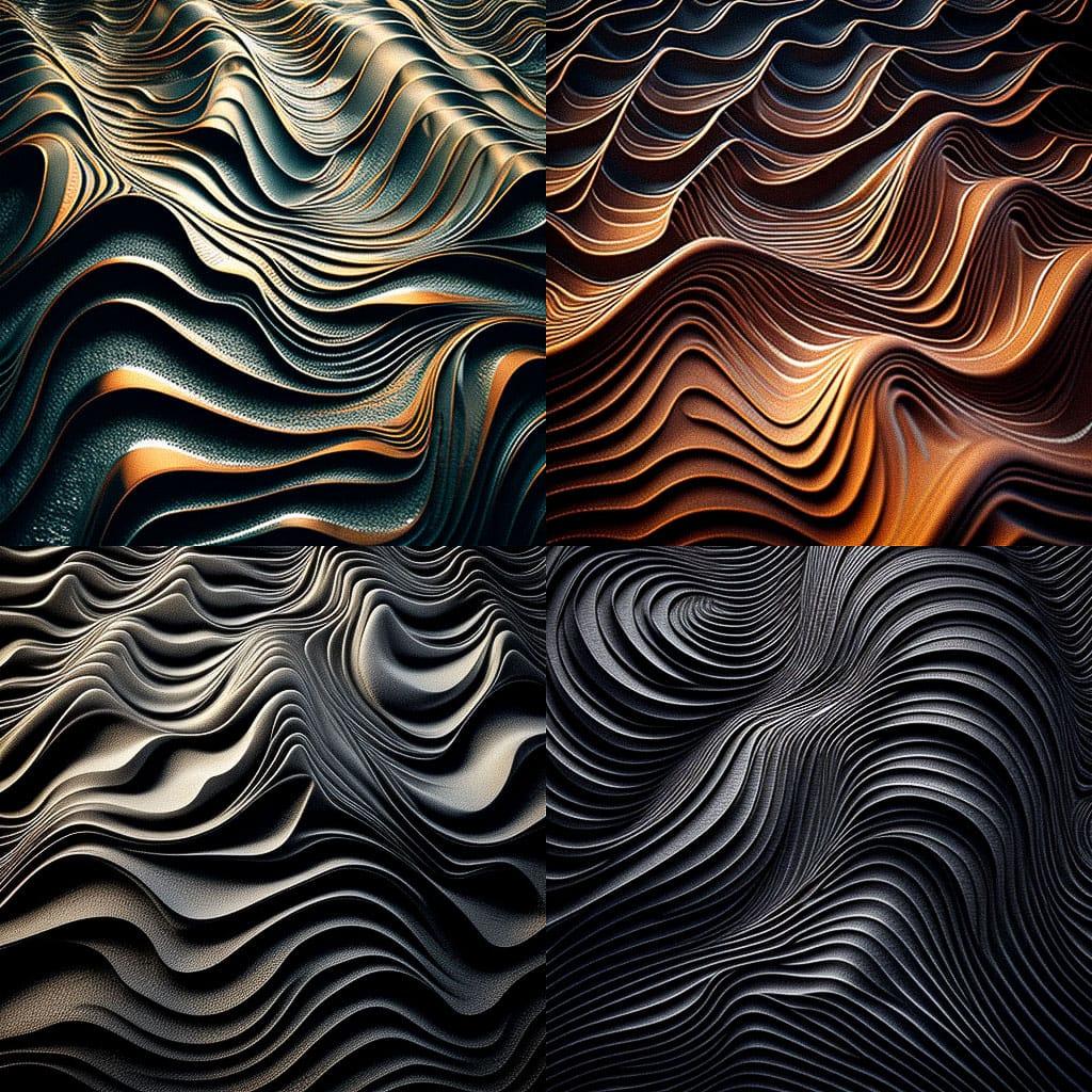 Rippled texture style, Midjourney V4, render 1 of 4