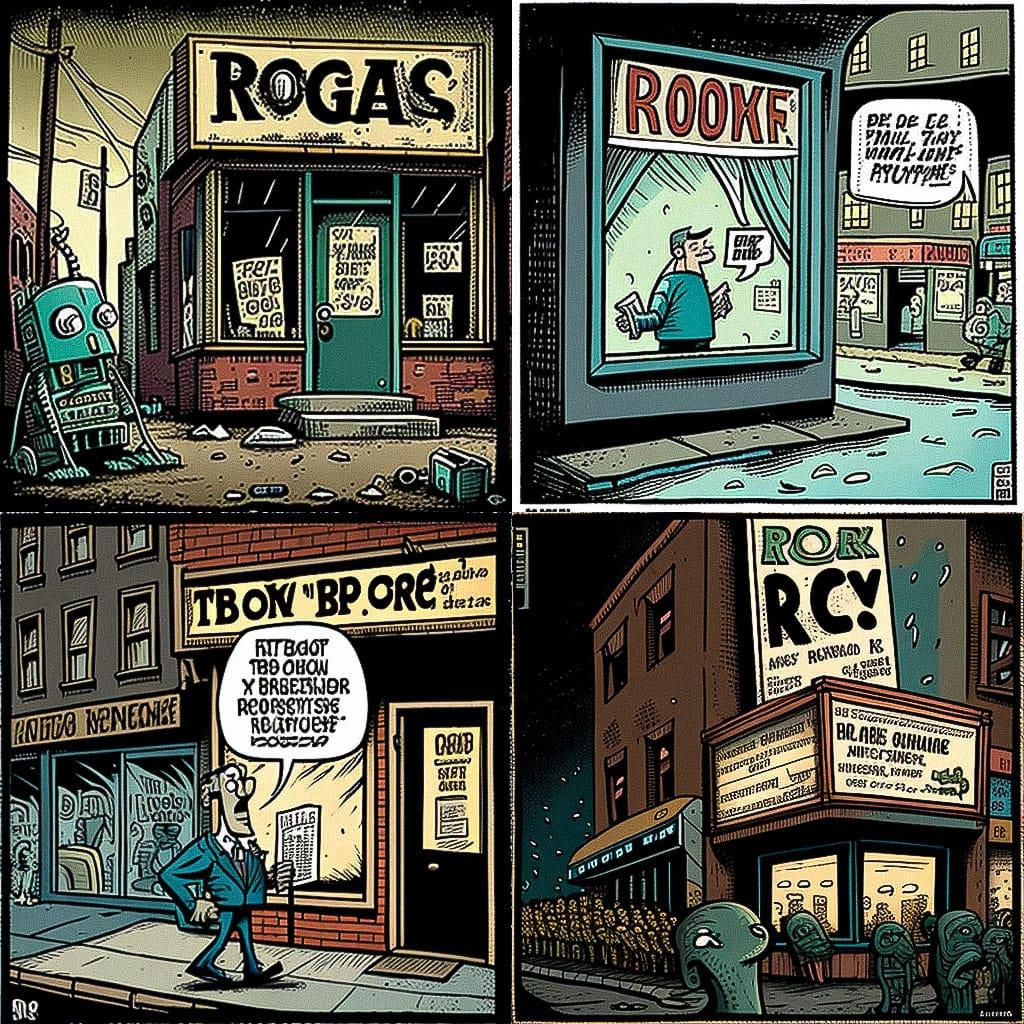 Rob Rogers style, Midjourney V4, render 1 of 4