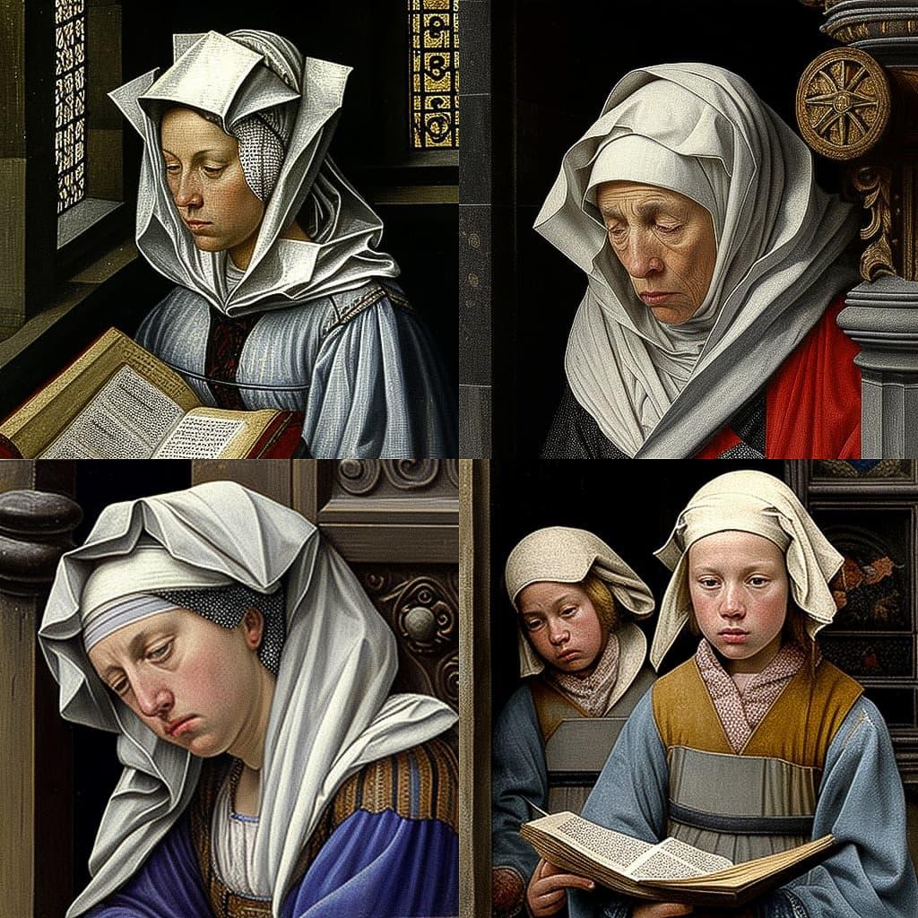 Robert Campin style, Midjourney V4, render 1 of 4