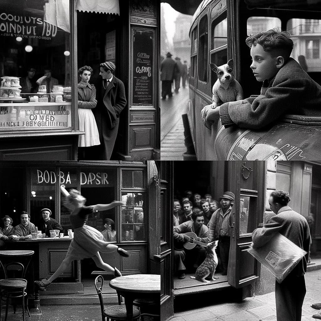 Robert Doisneau style, Midjourney V4, render 1 of 4