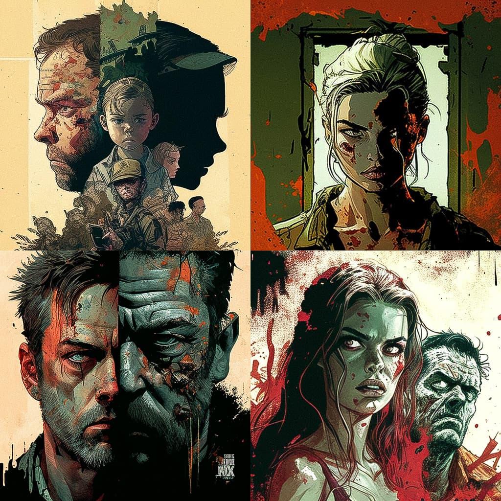 Robert Kirkman style, Midjourney V4, render 1 of 4
