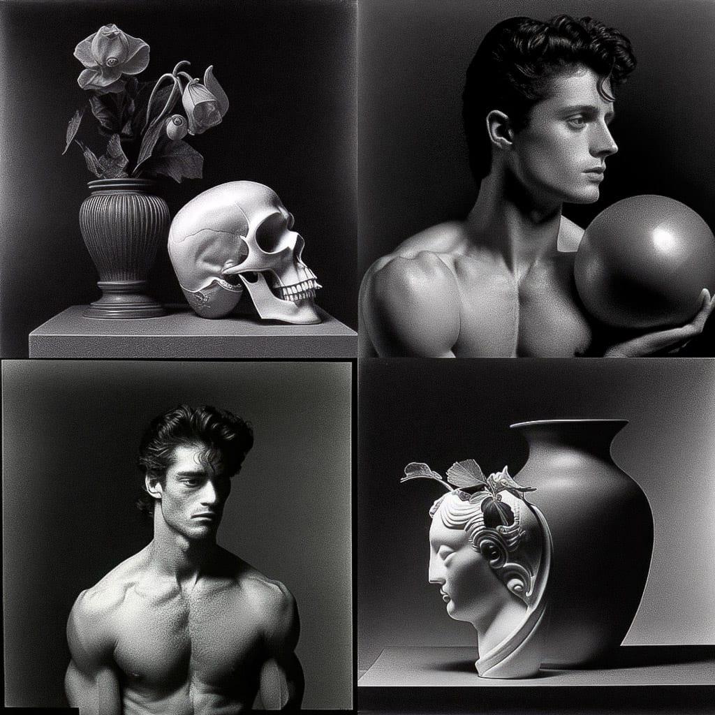 Robert Mapplethorpe style, Midjourney V4, render 1 of 4
