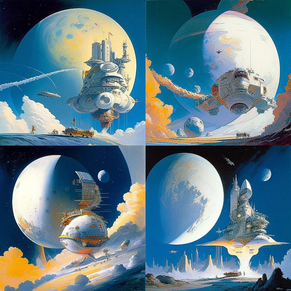 Robert McCall style, Midjourney V4, render 1 of 4