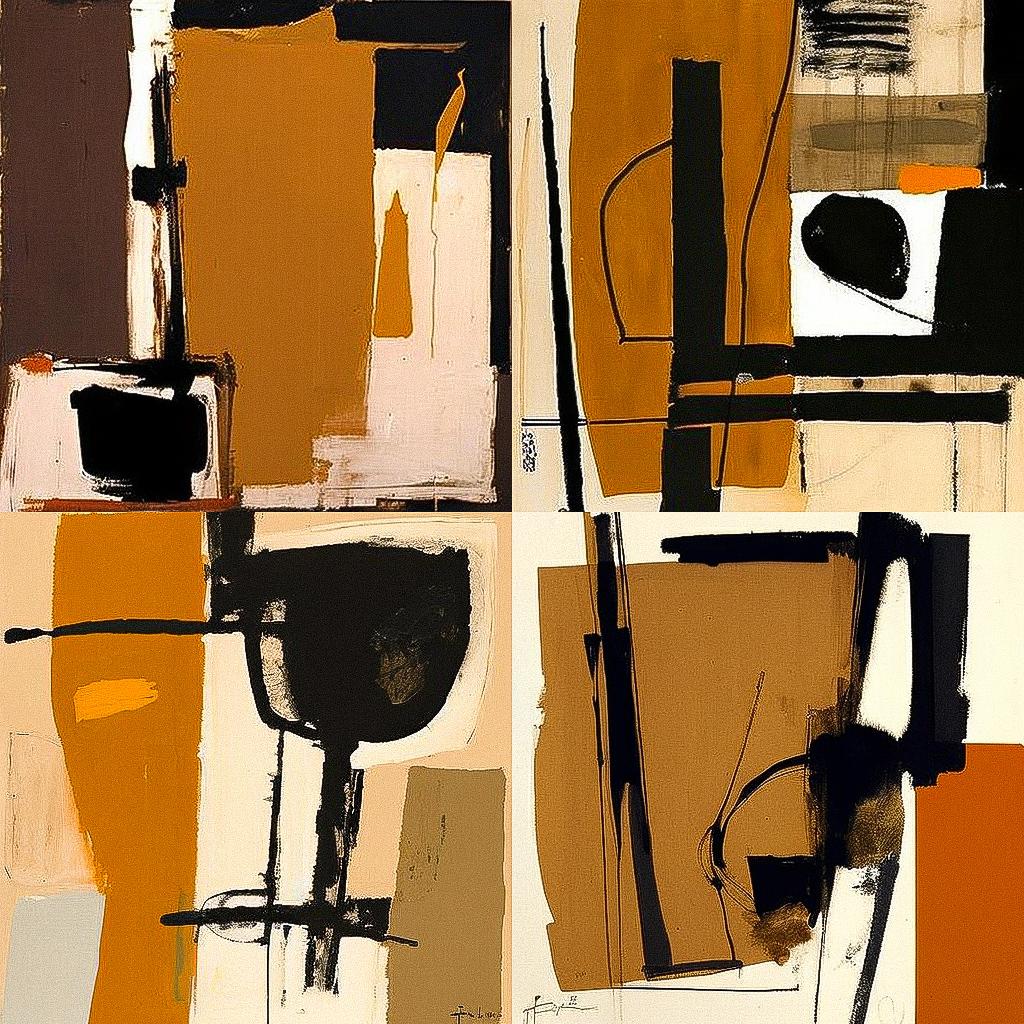 Robert Motherwell style, Midjourney V4, render 1 of 4