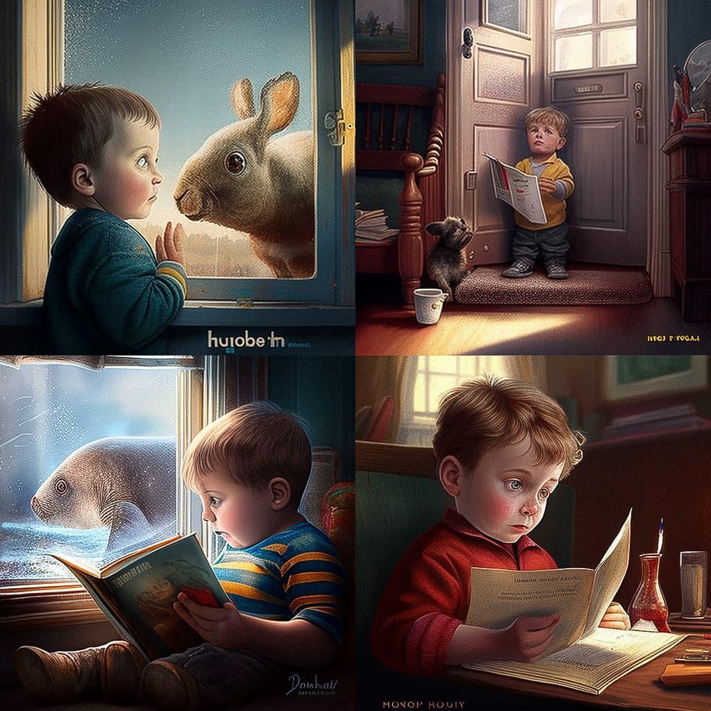 Robert Munsch style, Midjourney V4, render 1 of 4
