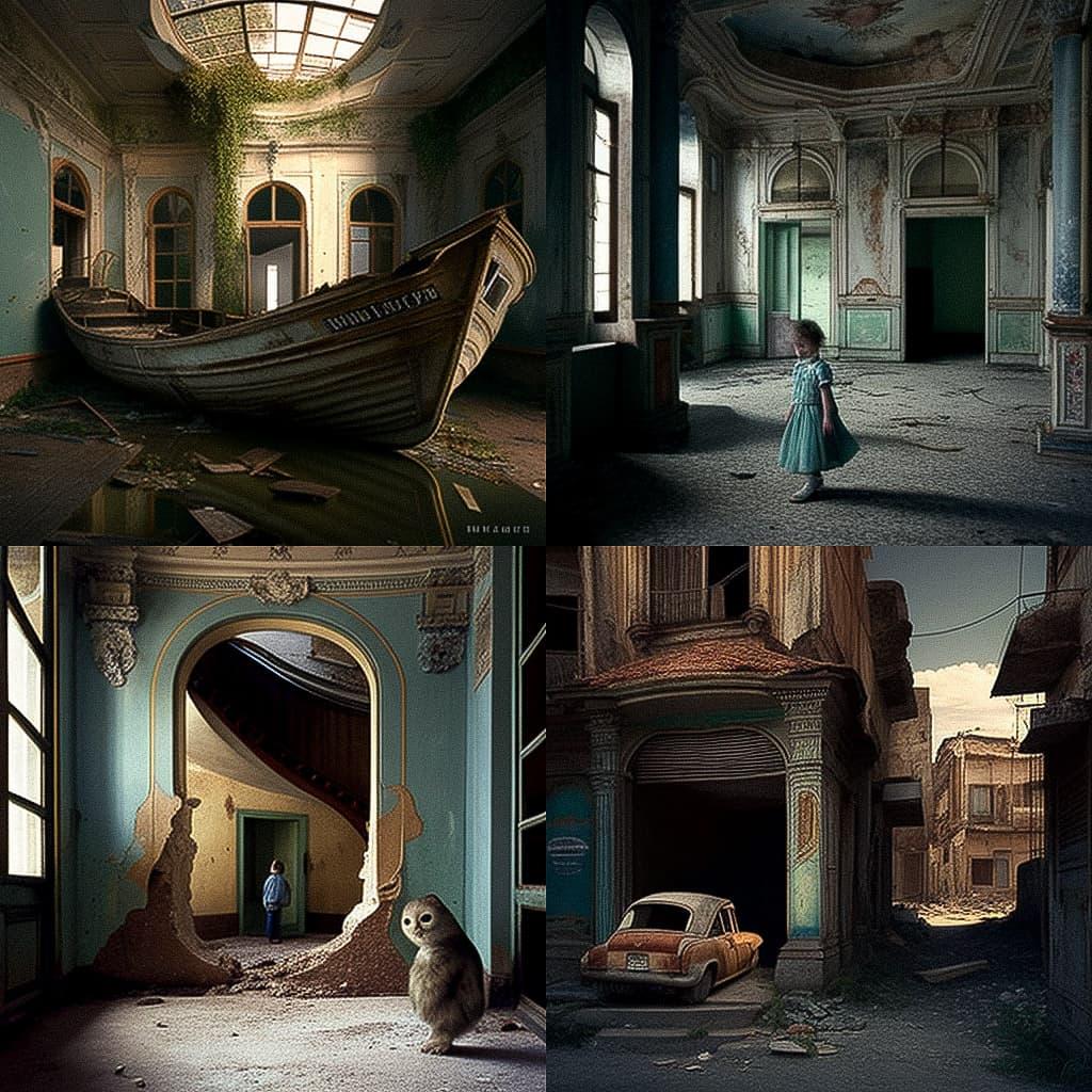Robert Polidori style, Midjourney V4, render 1 of 4