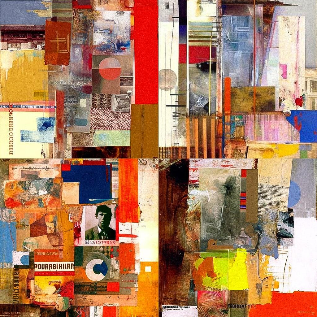 Robert Rauschenberg style, Midjourney V4, render 1 of 4