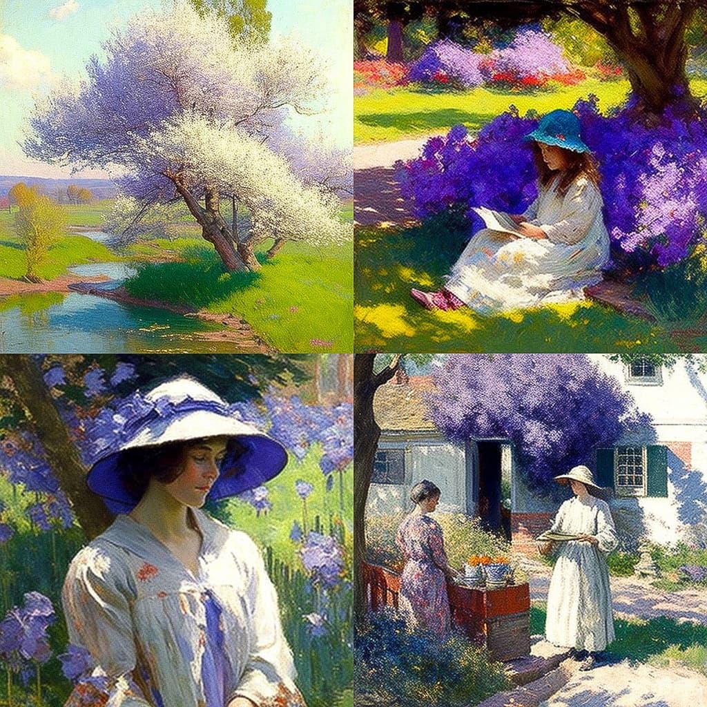 Robert Vonnoh style, Midjourney V4, render 1 of 4
