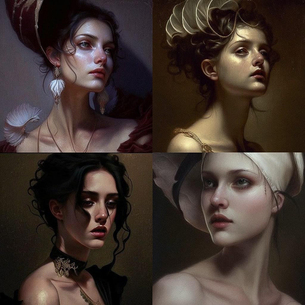 Roberto Ferri style, Midjourney V4, render 1 of 4
