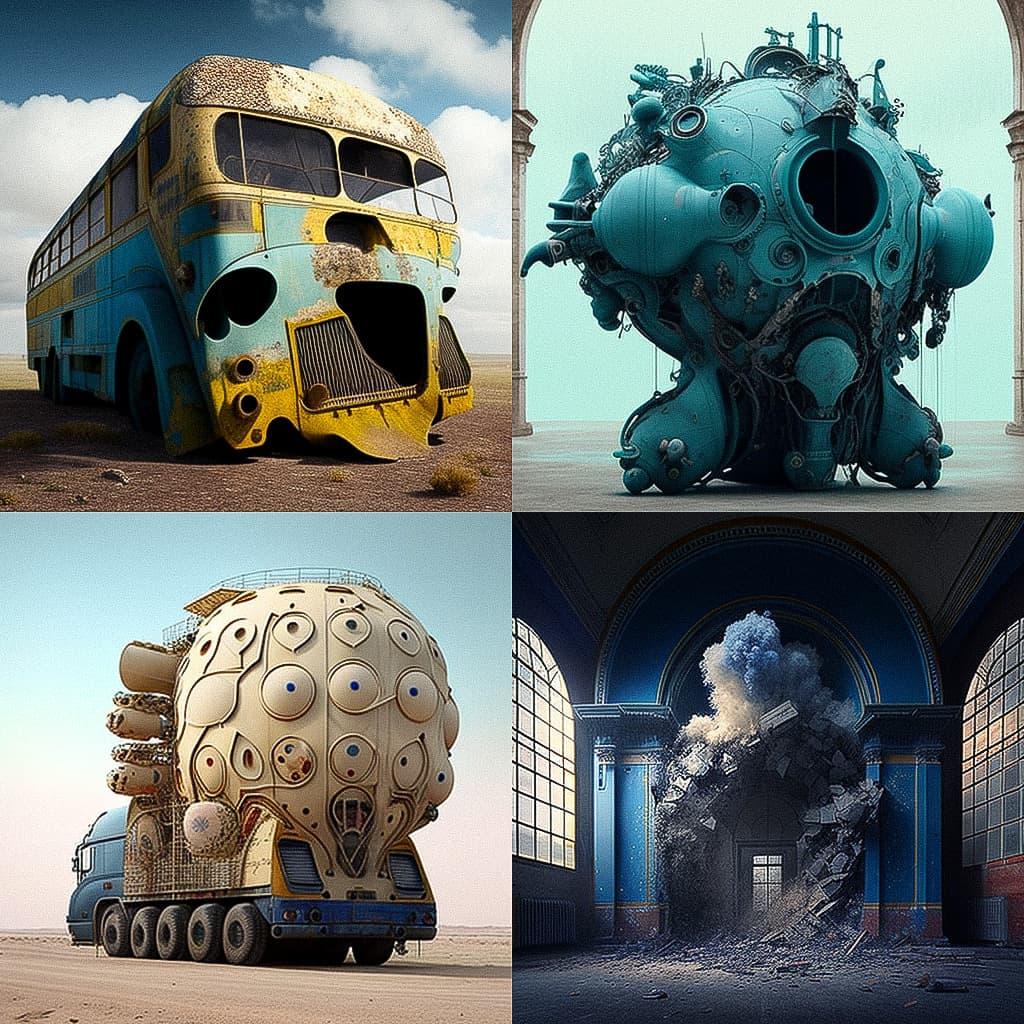 Roger Hiorns style, Midjourney V4, render 1 of 4