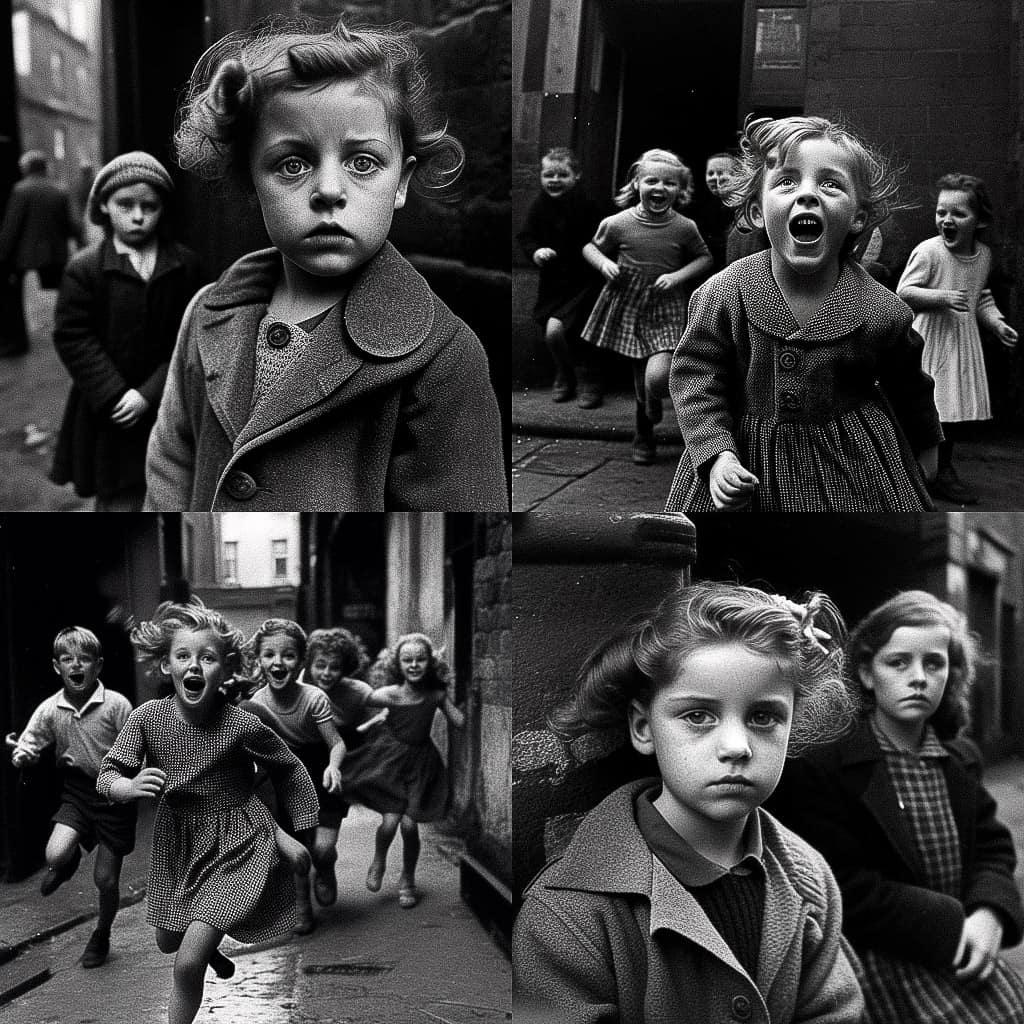Roger Mayne style, Midjourney V4, render 1 of 4