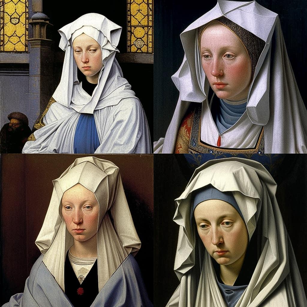 Rogier van der Weyden style, Midjourney V4, render 1 of 4
