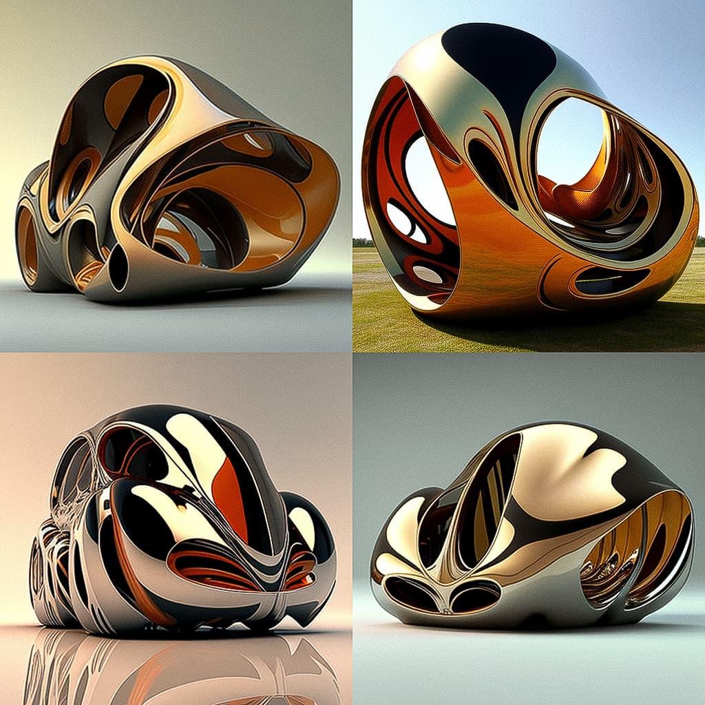 Ron Arad style, Midjourney V4, render 1 of 4