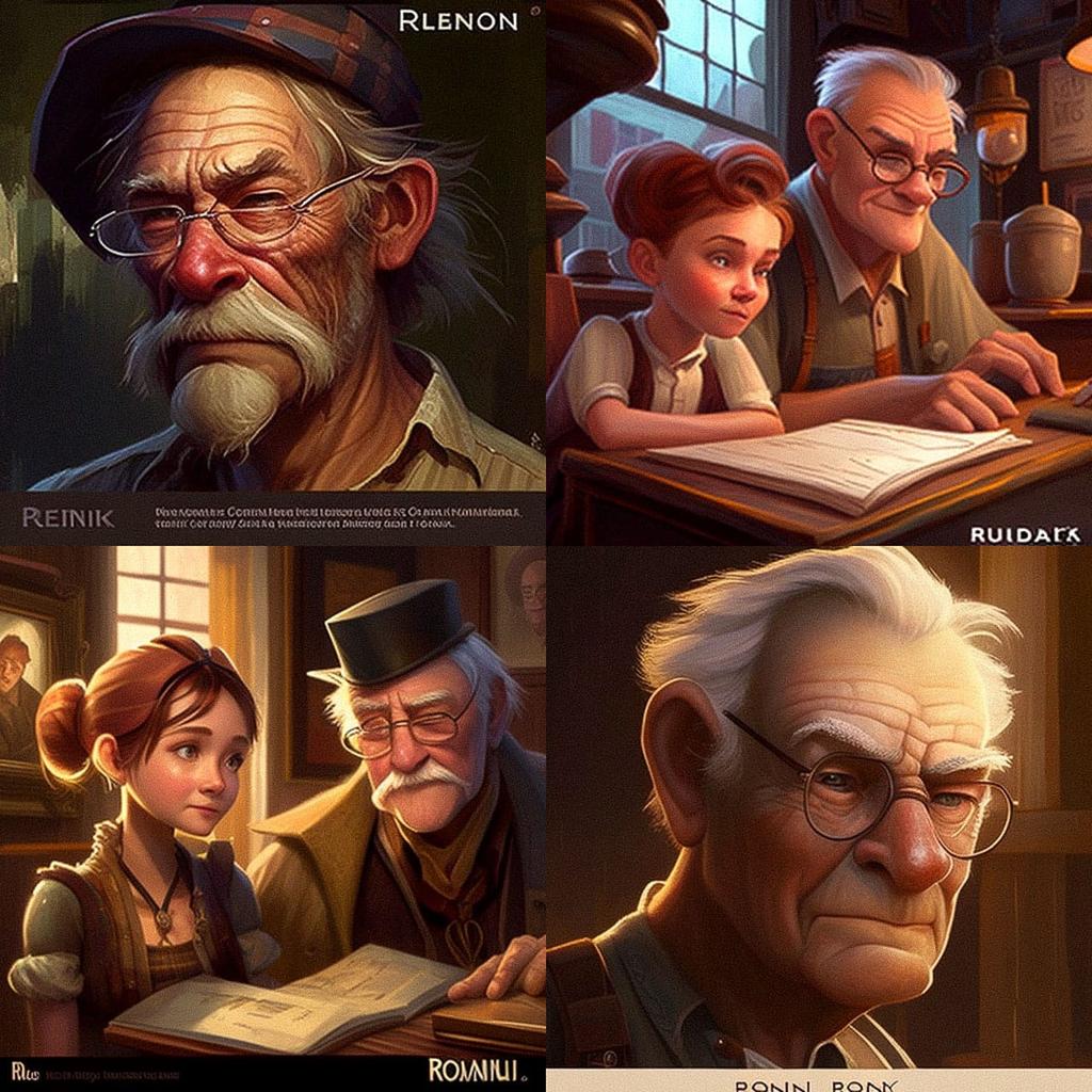 Ron Clements style, Midjourney V4, render 1 of 4
