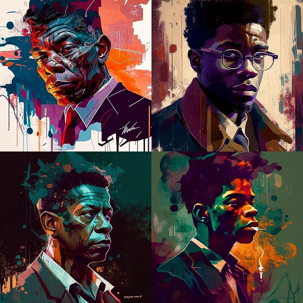 Ronald Wimberly style, Midjourney V4, render 1 of 4