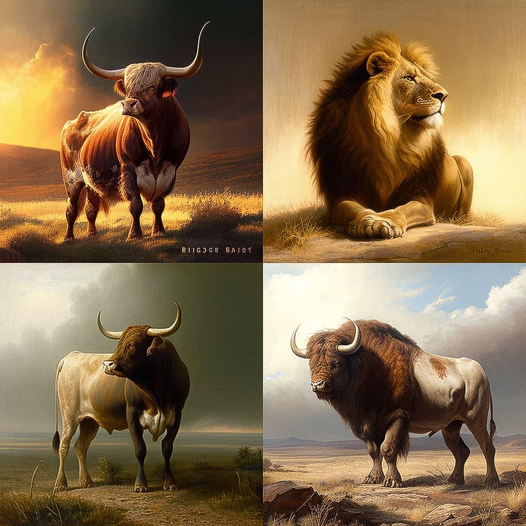 Rosa Bonheur style, Midjourney V4, render 1 of 4