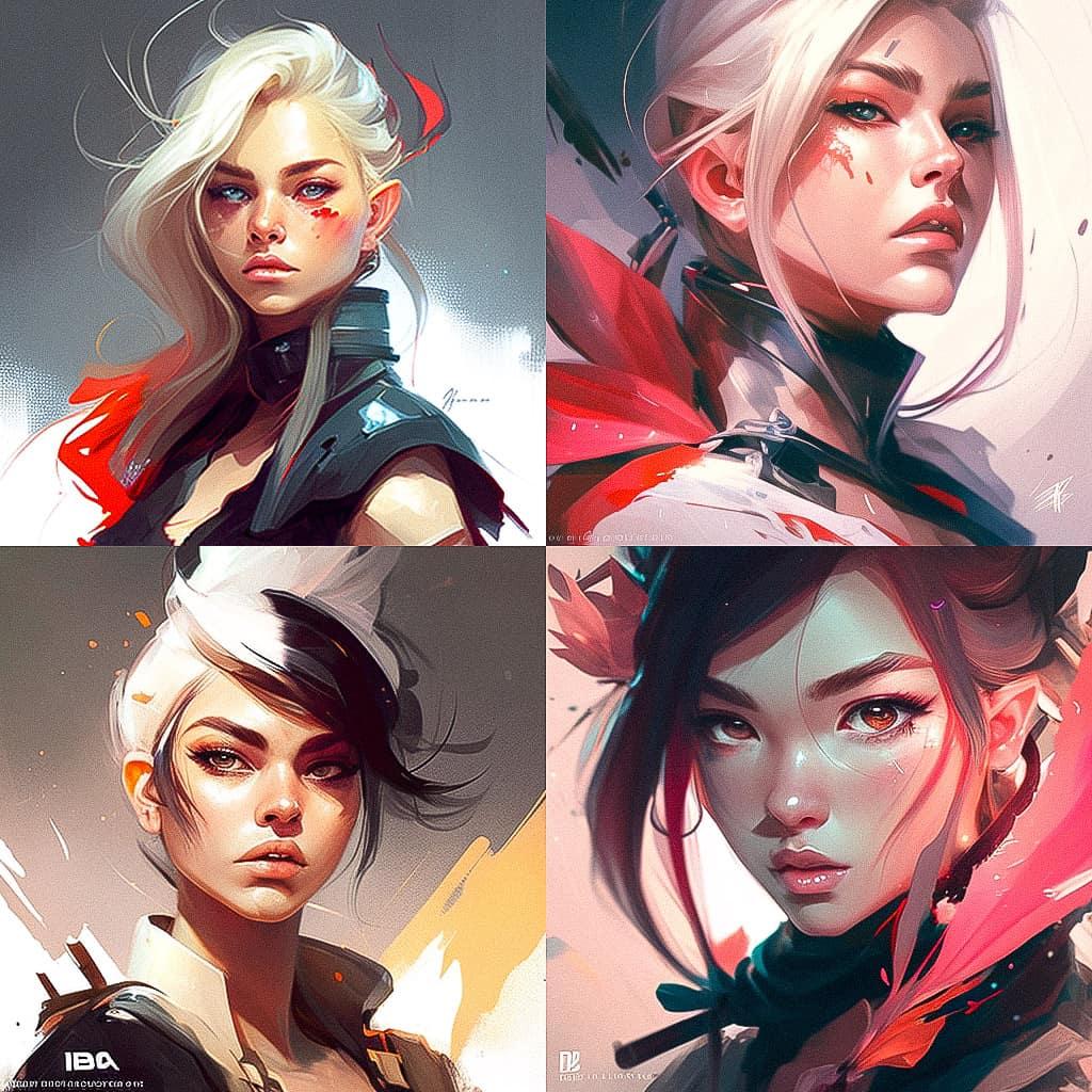 Rossdraws style, Midjourney V4, render 1 of 4