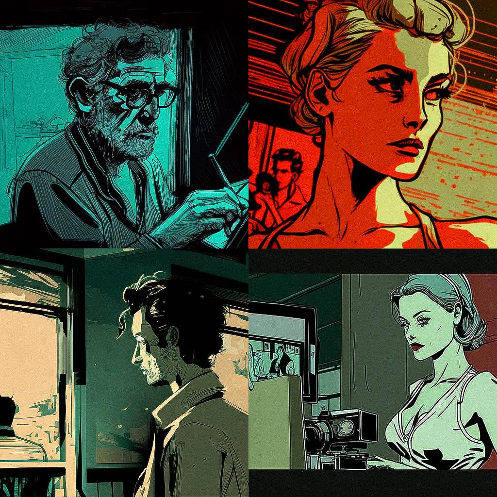 Rotoscope animation style, Midjourney V4, render 1 of 4
